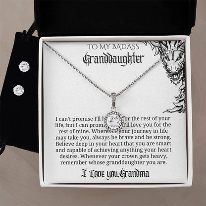 Badass Goth Love Round Necklace for Your Granddaughter - Eternal Bond and Style