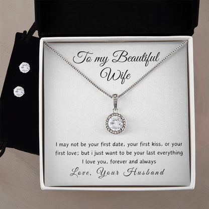 To My Beautiful Wife -Timeless Grace Pendant Necklace with Heartfelt Message