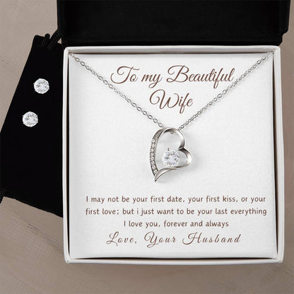 To My Beautiful Wife - Cherished Heart Pendant with Heartfelt Message