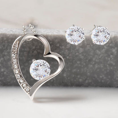 To My Precious Granddaughter: Love Heart Jewelry Earrings Set