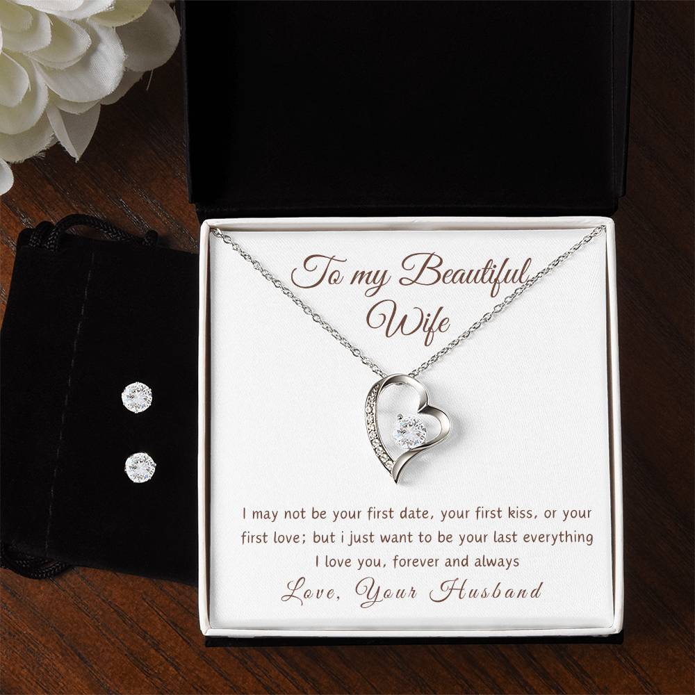 To My Beautiful Wife - Cherished Heart Pendant with Heartfelt Message