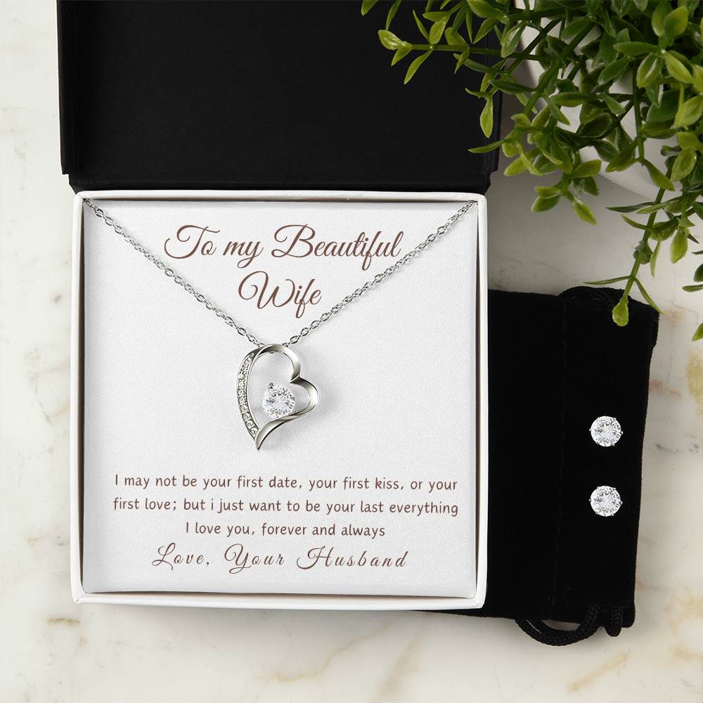 To My Beautiful Wife - Cherished Heart Pendant with Heartfelt Message