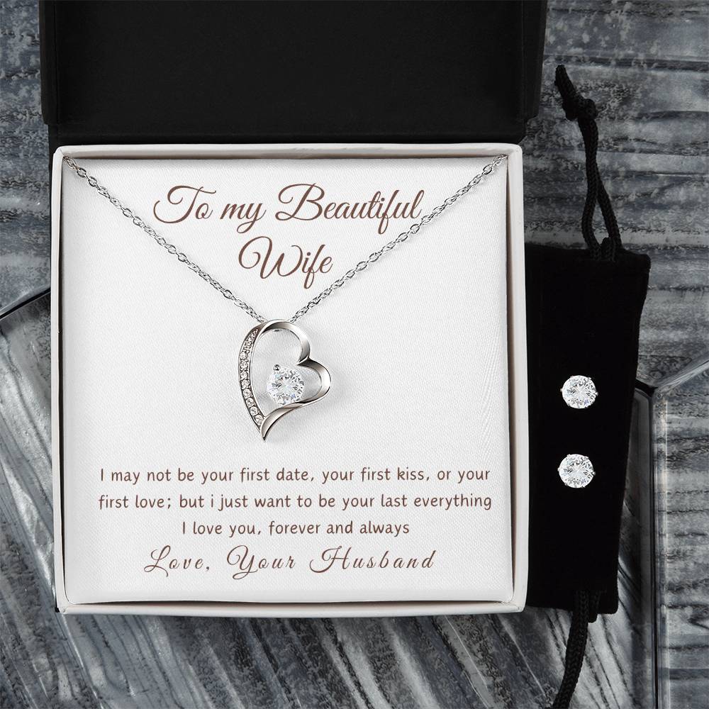 To My Beautiful Wife - Cherished Heart Pendant with Heartfelt Message