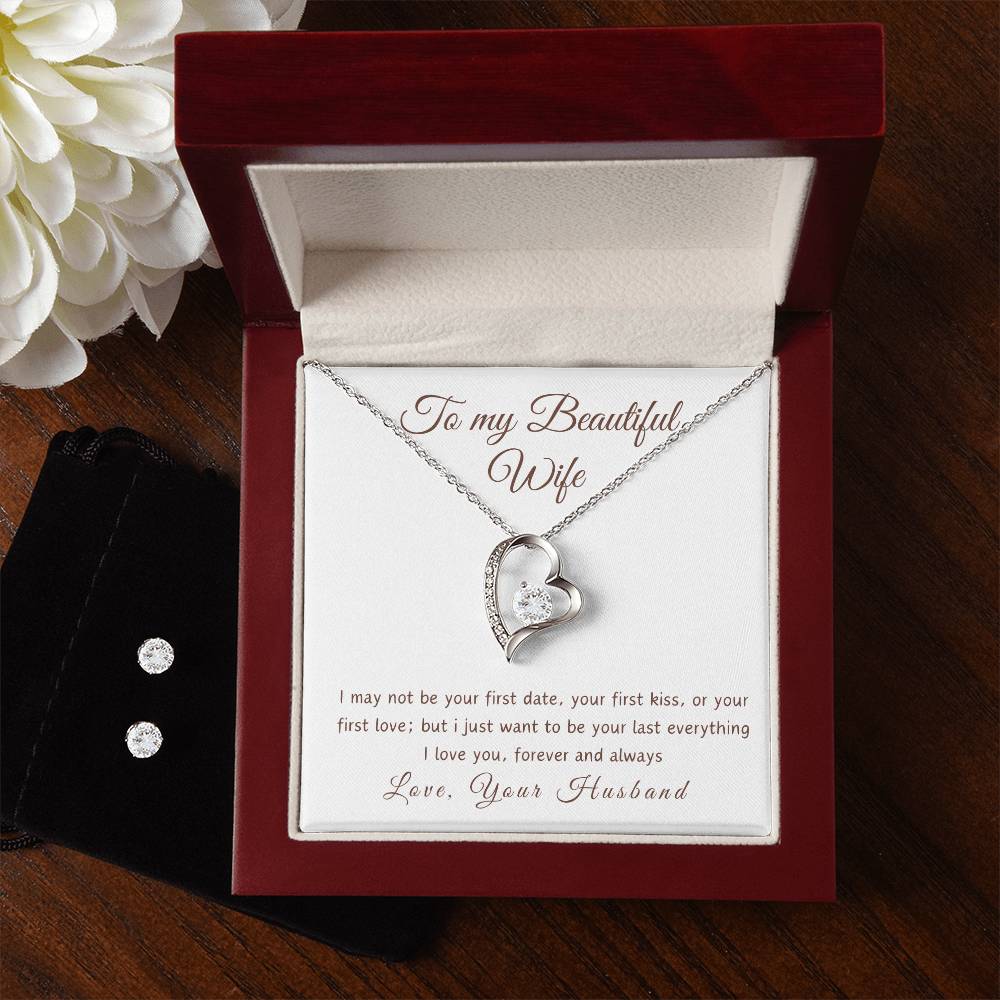 To My Beautiful Wife - Cherished Heart Pendant with Heartfelt Message