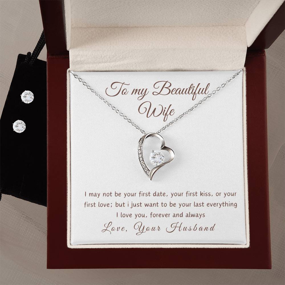 To My Beautiful Wife - Cherished Heart Pendant with Heartfelt Message