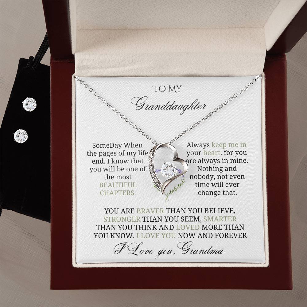 To My Precious Granddaughter: Love Heart Jewelry Set