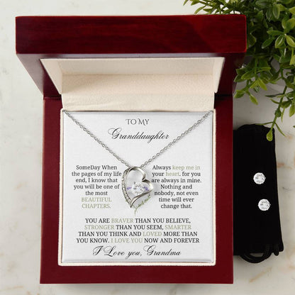 To My Precious Granddaughter: Love Heart Jewelry Set