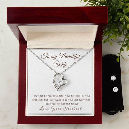 To My Beautiful Wife - Cherished Heart Pendant with Heartfelt Message