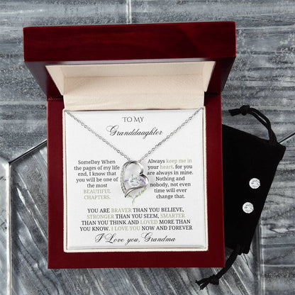 To My Precious Granddaughter: Love Heart Jewelry Set