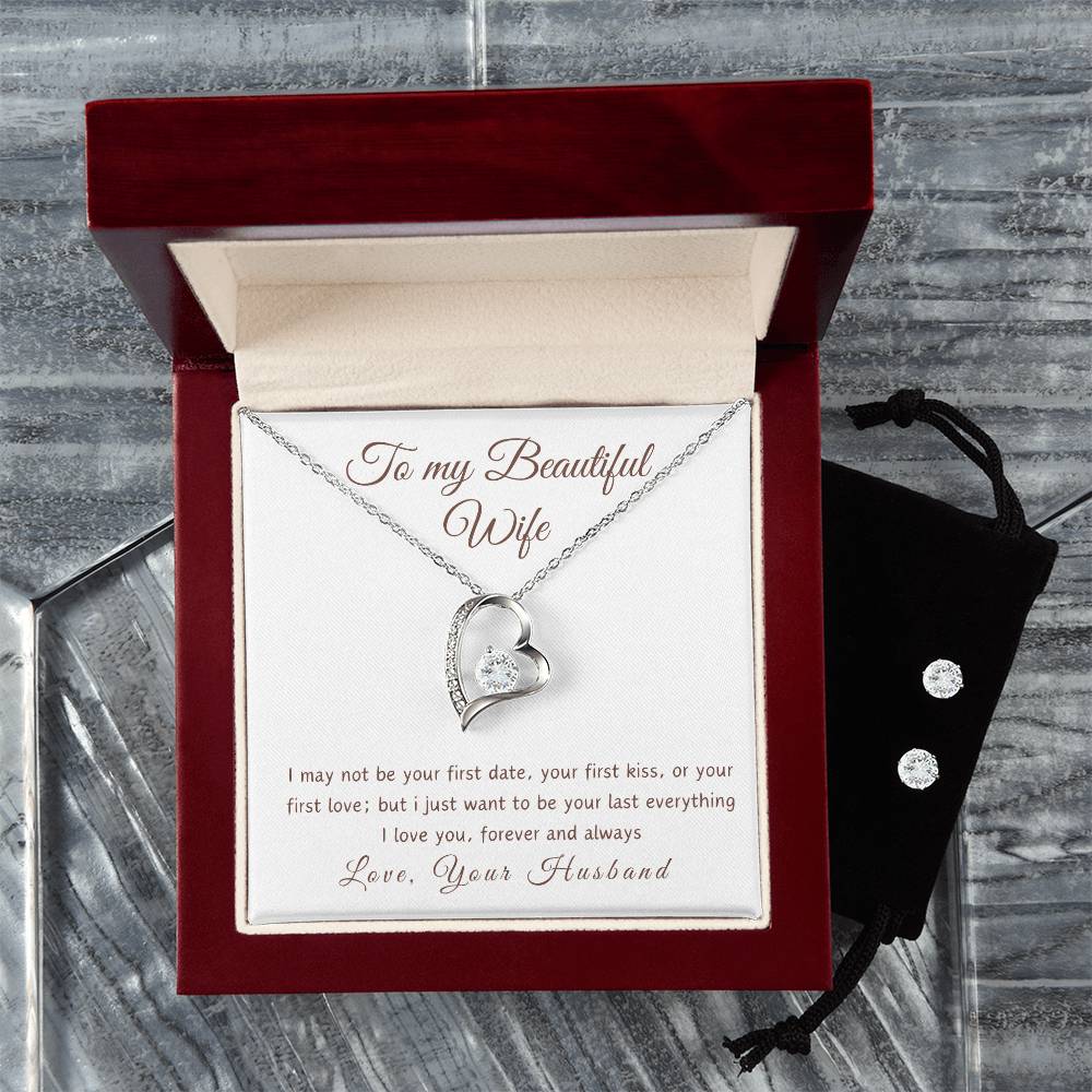 To My Beautiful Wife - Cherished Heart Pendant with Heartfelt Message