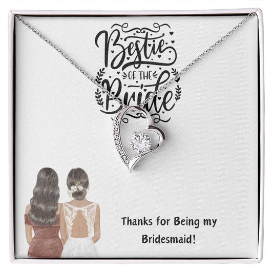 Bridal Gift Elegant Bridesmaid Necklace Heart Love– Personalized Gift for Your Special Day