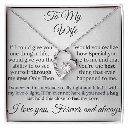 (ALMOST SOLD OUT)To My Wife Single Heart Necklace - A Gift of Love & Light Forever