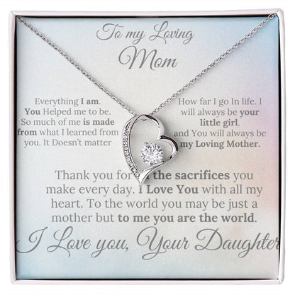 To a Loving Mom Single Heart  – A Loving Note from Your Daughter"