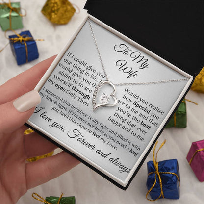 (ALMOST SOLD OUT)To My Wife Single Heart Necklace - A Gift of Love & Light Forever