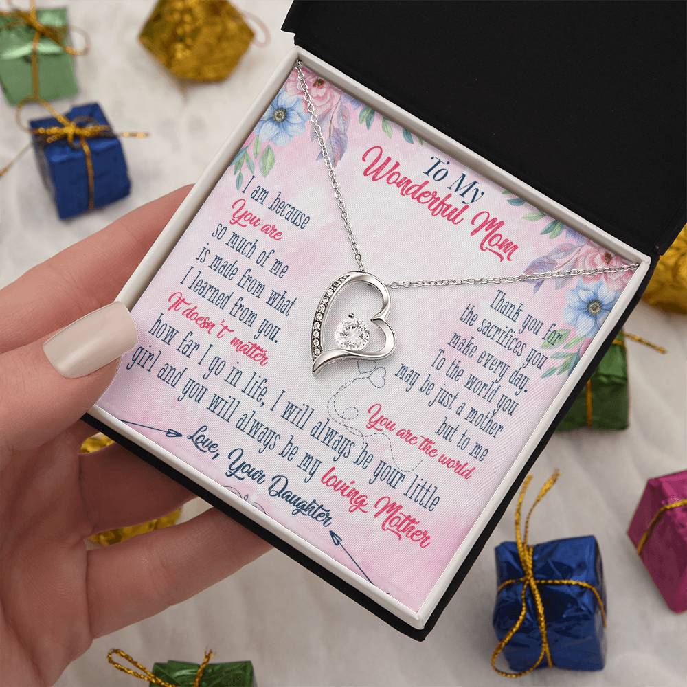 ( ALMOST SOLD OUT ) "Forever Loved Mom Single Heart Necklace: A Heartfelt Gift from Daughter to Mother"