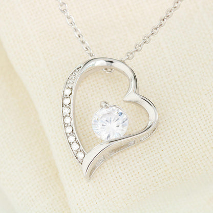 ( ALMOST SOLD OUT ) "Forever Loved Mom Single Heart Necklace: A Heartfelt Gift from Daughter to Mother"