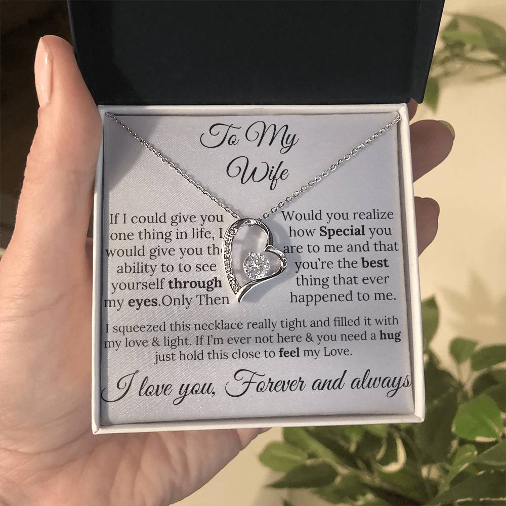 (ALMOST SOLD OUT)To My Wife Single Heart Necklace - A Gift of Love & Light Forever