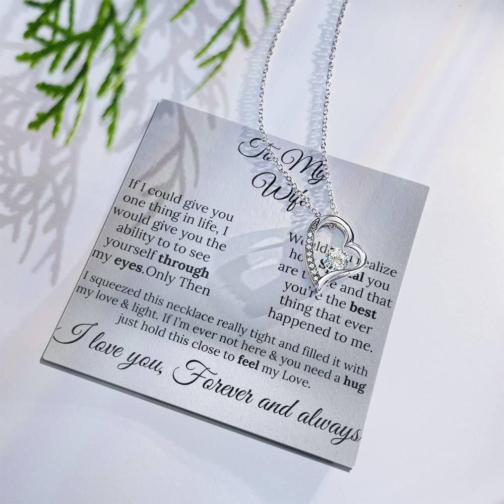 (ALMOST SOLD OUT)To My Wife Single Heart Necklace - A Gift of Love & Light Forever