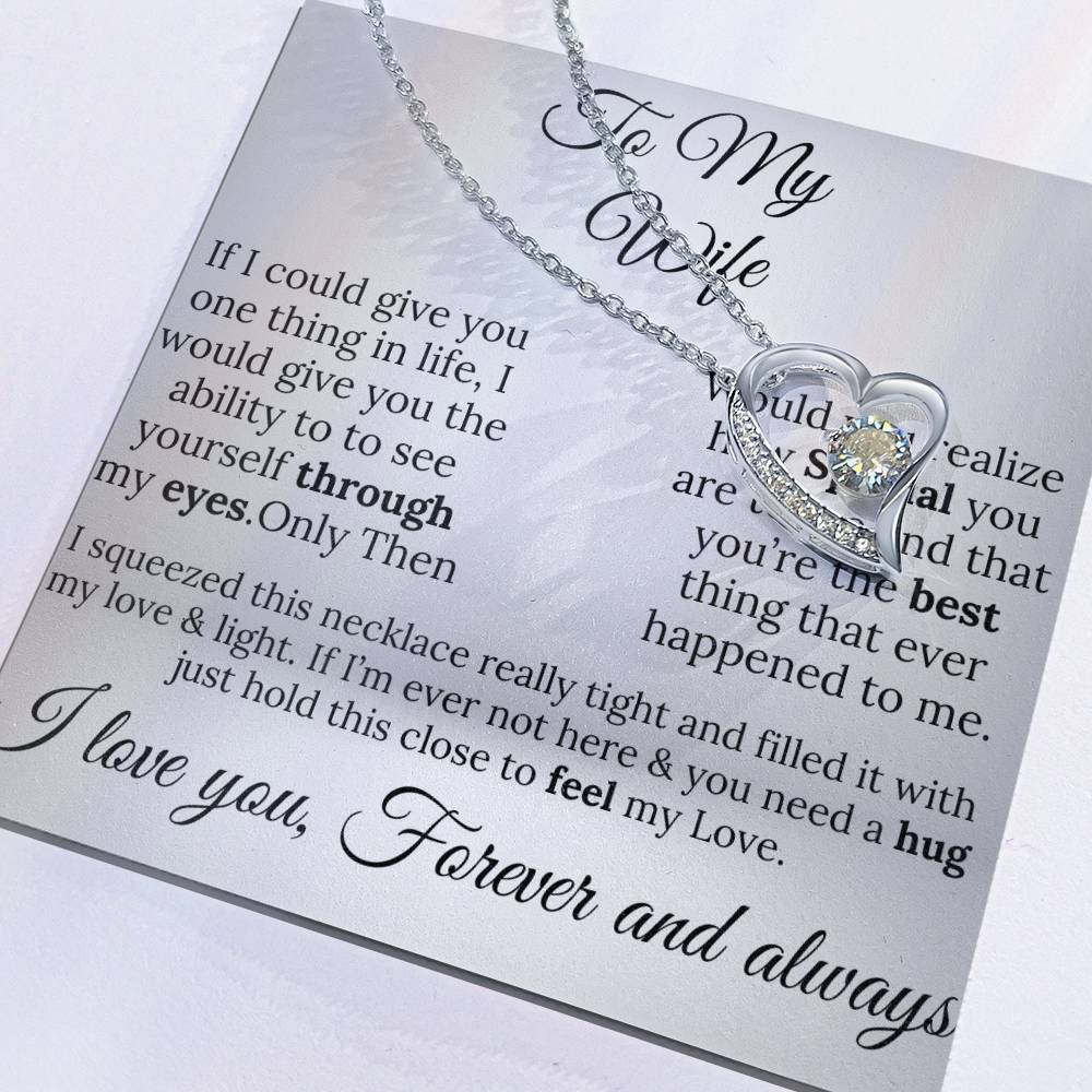 (ALMOST SOLD OUT)To My Wife Single Heart Necklace - A Gift of Love & Light Forever