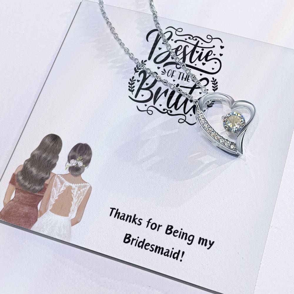 Bridal Gift Elegant Bridesmaid Necklace Heart Love– Personalized Gift for Your Special Day