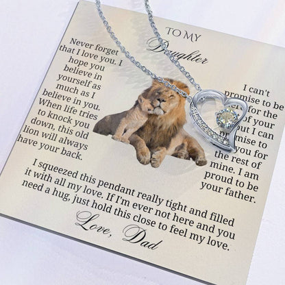 To My daughter : Lion Heart Pendant for My Daughter