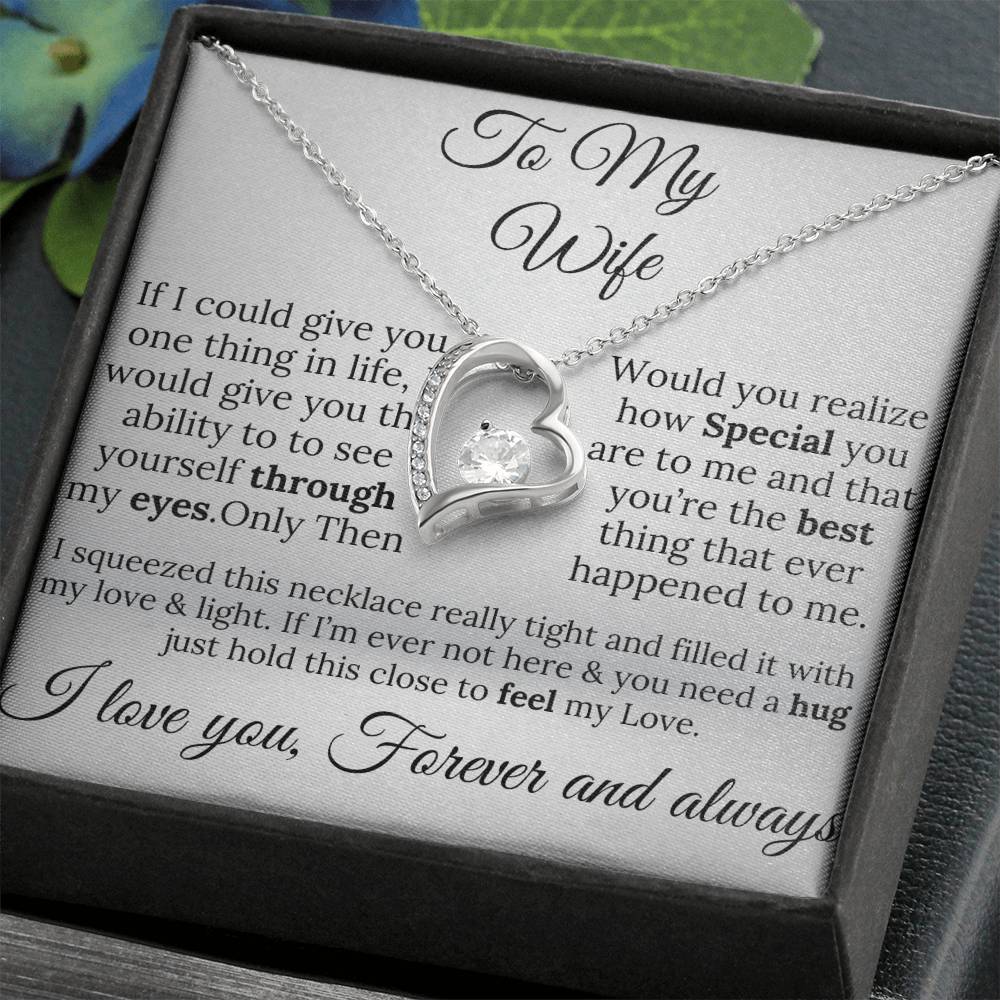 (ALMOST SOLD OUT)To My Wife Single Heart Necklace - A Gift of Love & Light Forever