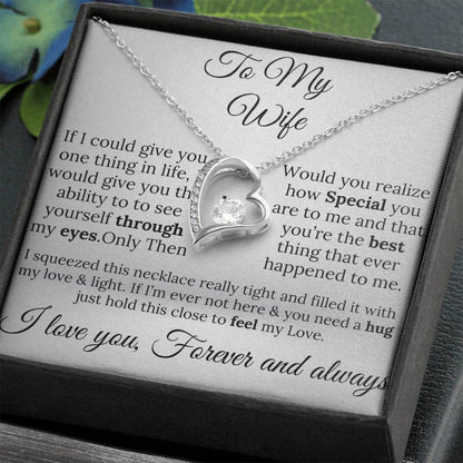 (ALMOST SOLD OUT)To My Wife Single Heart Necklace - A Gift of Love & Light Forever