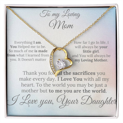 To a Loving Mom Single Heart  – A Loving Note from Your Daughter"