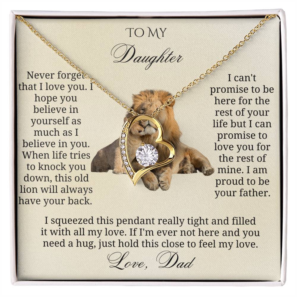 To My daughter : Lion Heart Pendant for My Daughter