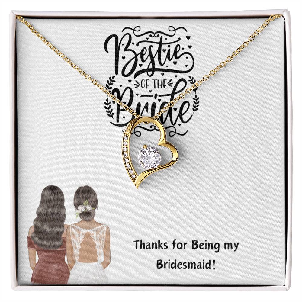 Bridal Gift Elegant Bridesmaid Necklace Heart Love– Personalized Gift for Your Special Day