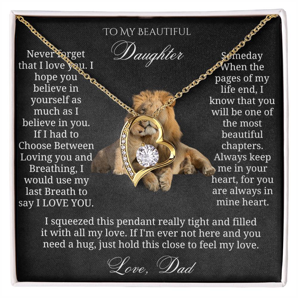 To My Beautiful Daughter Love note From Dad