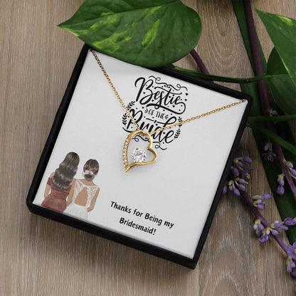 Bridal Gift Elegant Bridesmaid Necklace Heart Love– Personalized Gift for Your Special Day