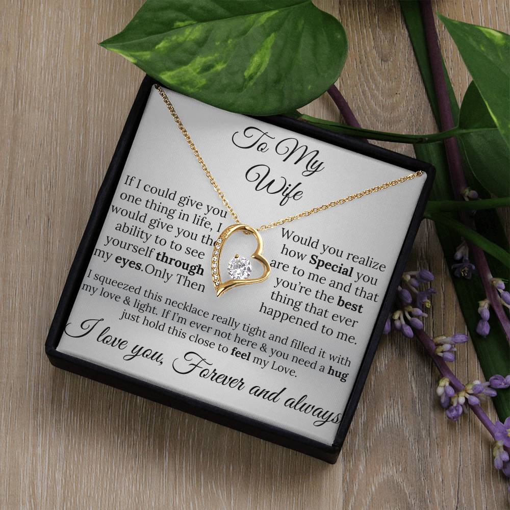 (ALMOST SOLD OUT)To My Wife Single Heart Necklace - A Gift of Love & Light Forever