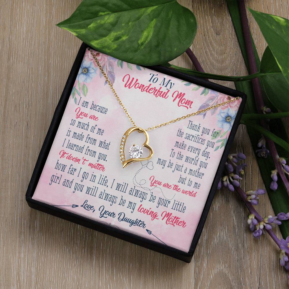 ( ALMOST SOLD OUT ) "Forever Loved Mom Single Heart Necklace: A Heartfelt Gift from Daughter to Mother"