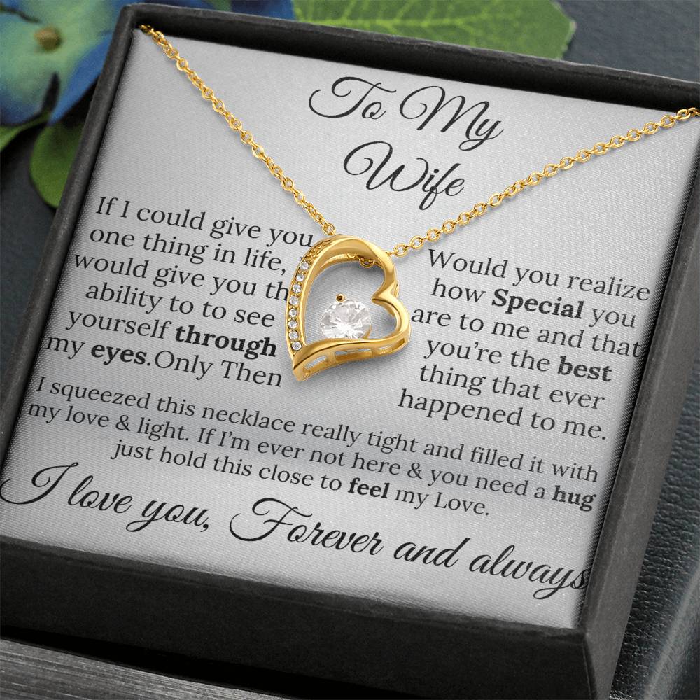 (ALMOST SOLD OUT)To My Wife Single Heart Necklace - A Gift of Love & Light Forever