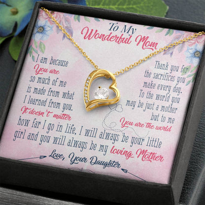 ( ALMOST SOLD OUT ) "Forever Loved Mom Single Heart Necklace: A Heartfelt Gift from Daughter to Mother"