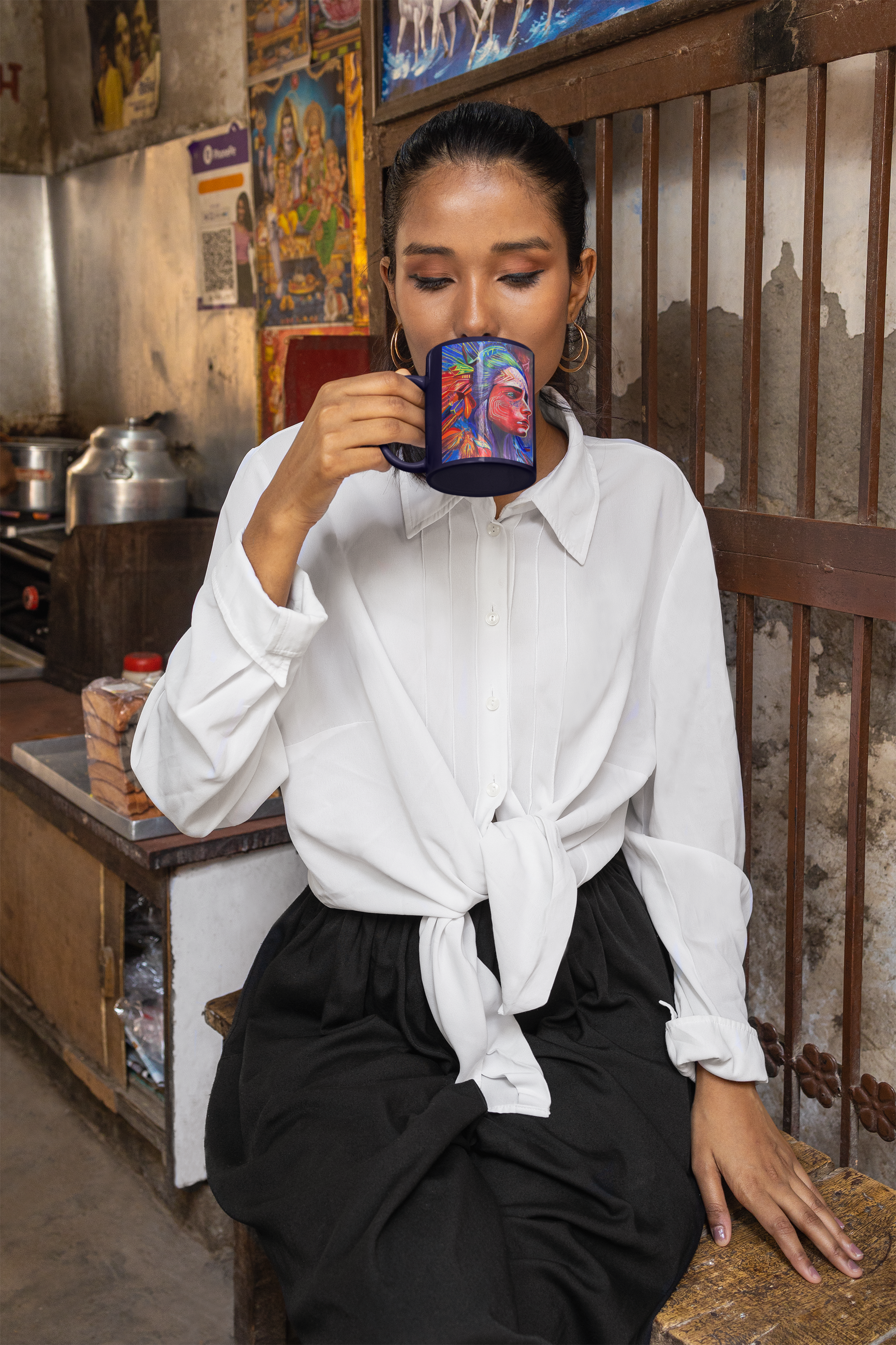 Woman Drinking coffee Silent Strength 