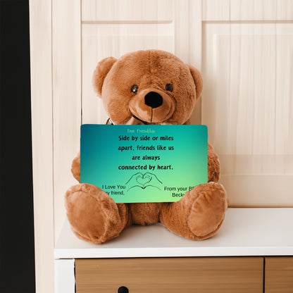 Teddy Bear Friendship Always Connected Teddy Bear - Heartwarming Friendship Gift