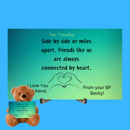 Teddy Bear Friendship Always Connected Teddy Bear - Heartwarming Friendship Gift