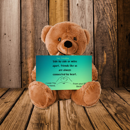 Teddy Bear Friendship Always Connected Teddy Bear - Heartwarming Friendship Gift