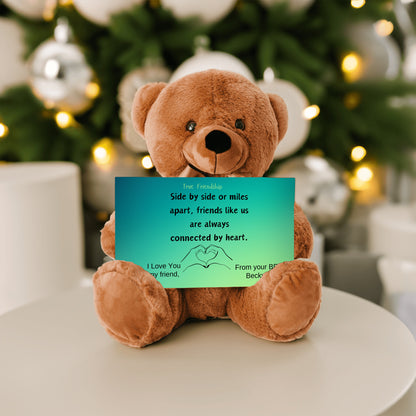 Teddy Bear Friendship Always Connected Teddy Bear - Heartwarming Friendship Gift