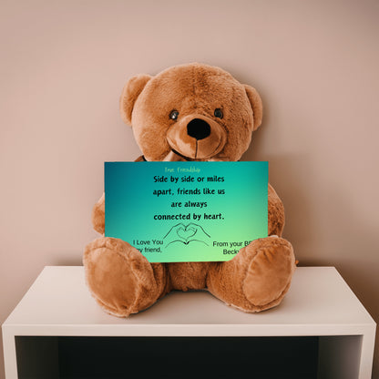 Teddy Bear Friendship Always Connected Teddy Bear - Heartwarming Friendship Gift