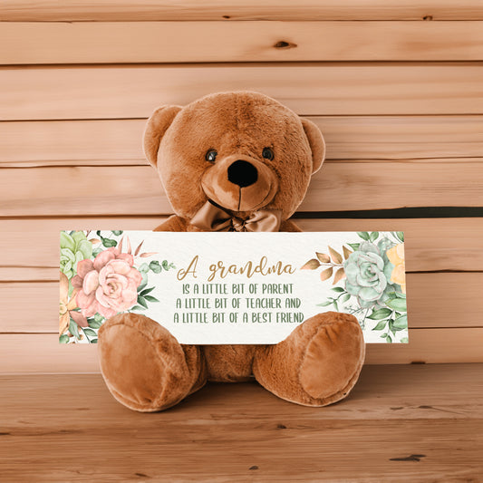 (Almost Sold out) Grandma’s Heartfelt Love – Teddy Bear Gift Message