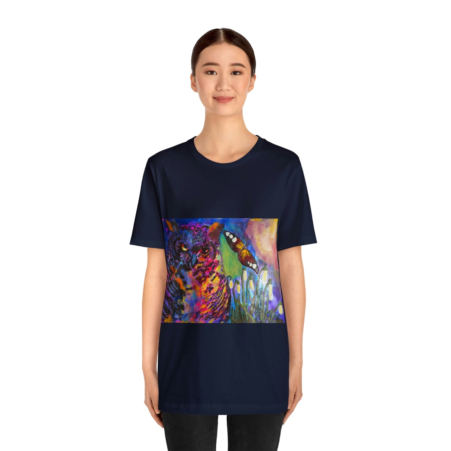 Wink Owl T-Shirt - Symbol of Wisdom and Intuition artwork by Lisa Marie