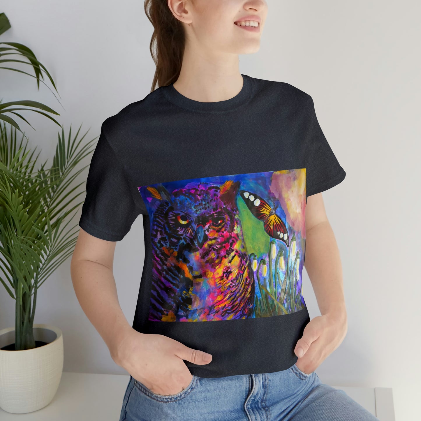 Wink Owl T-Shirt - Symbol of Wisdom and Intuition artwork by Lisa Marie